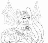Winx Club Coloring Pages Stella Printable Kids sketch template