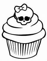Coloring Pages Cupcake Skull Cupcakes Girls Birthday Kitty Hello Awesome Clipart Cookie Printable Easy Color Colouring Netart Print Jar Drawing sketch template