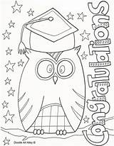 Graduation Coloring Pages Drawing Doodle Printable Cap Kindergarten Congratulations Colouring Sheets Alley Adult Crafts Printables Doodles Getdrawings Choose Board sketch template