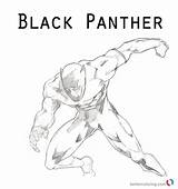 Panther Marvel Coloring Superhero Sketch Printable Pages Color Kids Print Template sketch template