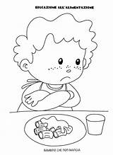 Educazione Alimentare Cibo Maestra Colorare Infanzia sketch template