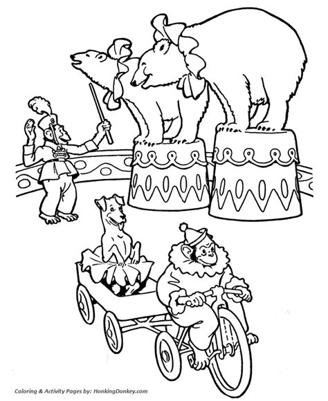 circus animal coloring pages printable performing circus circus bears