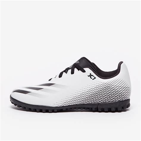 adidas kids  ghosted  tf whitecore blacksilver metallic turf trainer junior boots