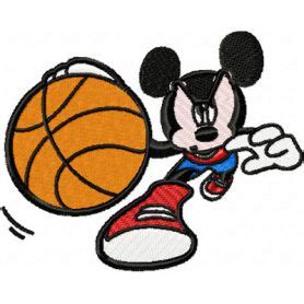 mickey mouse basketball embroidery design