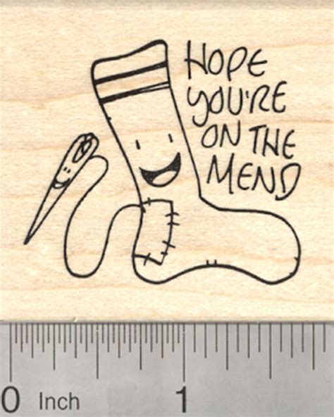get well soon rubber stamp sewing hope you re on the mend g23918 wm for