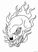 Coloring4free Skull Coloring Pages Fire Related Posts sketch template