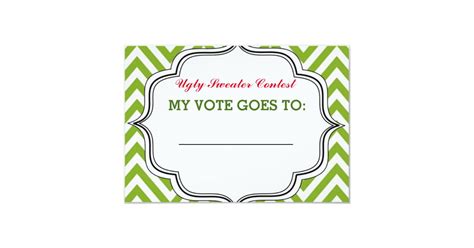 ugly sweater party contest voting ballot card zazzle