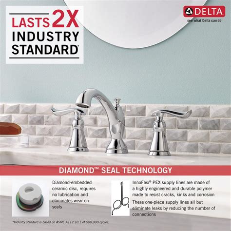 handle widespread lavatory faucet  mpu dst delta faucet