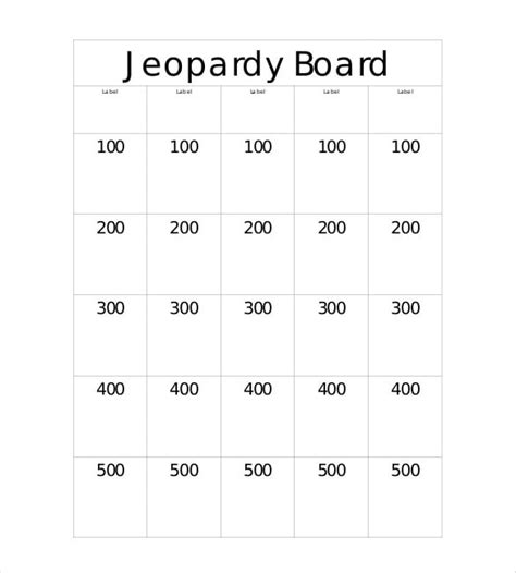 jeopardy template   word   documents