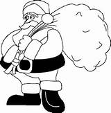 Sack Santa Claus Coloring Gifts sketch template