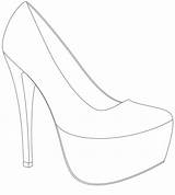 Shoe Template Drawing Shoes Heel High Outline Wedding Platform Ladies Templates Zapatos Win If Sketch Stiletto Printable Heels Paintingvalley Para sketch template