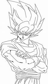Goku Super Saiyan Lineart Manga Deviantart Anime sketch template