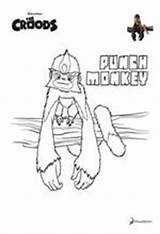 Croods Monkey Punch Fun Kids Coloring Pages sketch template