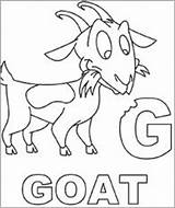 Coloring Goat Letter Goats Pages Billy Kids Preschool Color sketch template