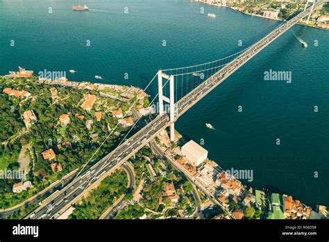 bosphorus istanbul aerial day  res stock photography  images alamy
