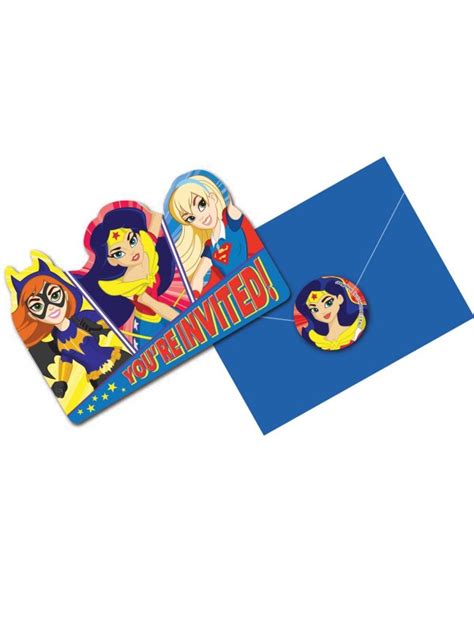 Dc Superhero Girls Invitations And Envelopes 8pk