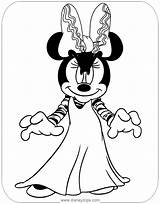 Halloween Coloring Minnie Pages Disney Disneyclips Bride Monster sketch template
