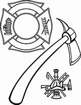 Coloring Fire Firefighter Department Pages Cross Maltese Hat Fireman Axe Helmet Fighter Badge Printable Drawing Getcolorings Colouring Decals Silhouette Visit sketch template