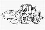 Digger Coloring Tractor Dirt Color sketch template