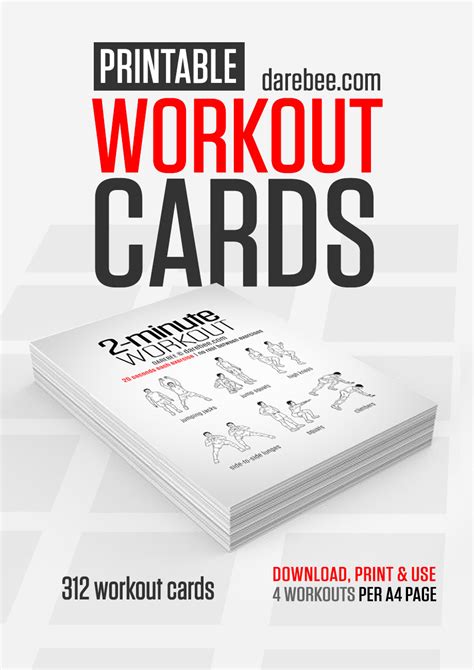 printable workout cards katie  creative lady