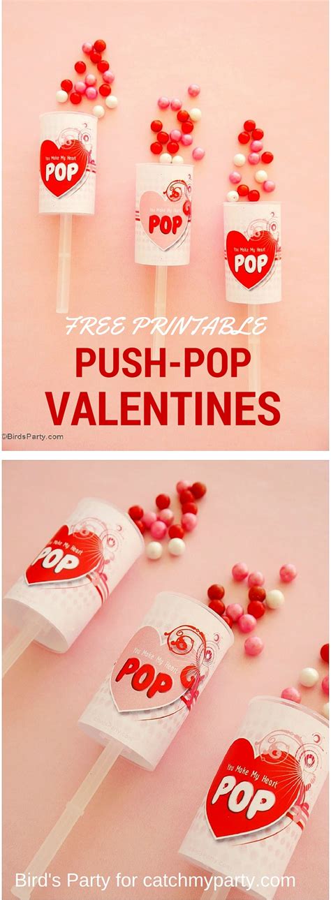 valentines day push pop printables catch  party