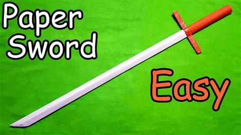 paper sword easy tutorial youtube