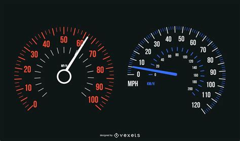 car speed meter set vector