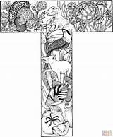 Coloring Letter Pages Printable Animals Puzzle Skip Main sketch template