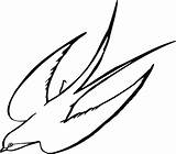 Swallow Coloring Bird Flying Categories sketch template