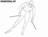 Skier Draw Drawing Drawingforall Step Ayvazyan Stepan sketch template