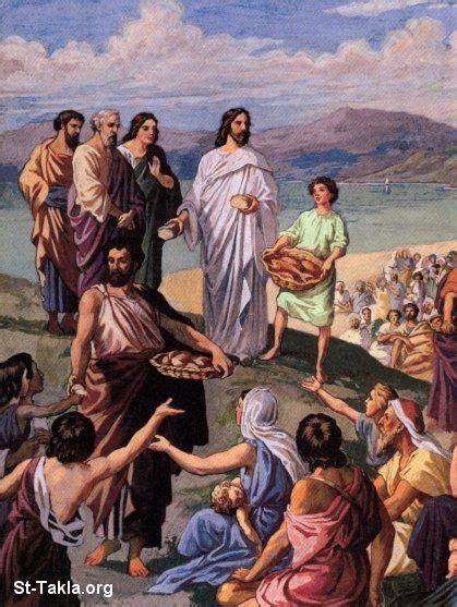image  miracle  jesus feeding  multitude sor maajz alkhms