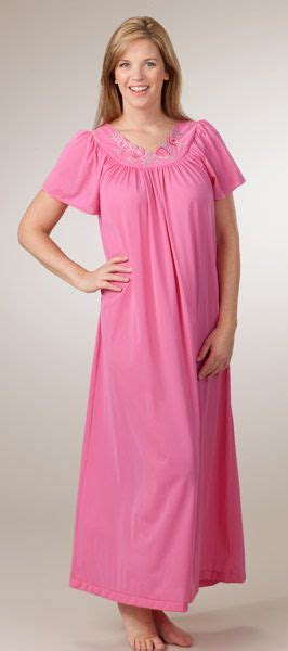plus shadowline nightgown rosy pink night gown dress