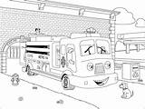 Fire Station Coloring Pages Truck Buildings Architecture Print Printable Drawing Kb sketch template
