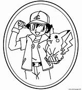 Pikachu Coloring Ash Pages Printable sketch template