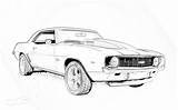 Camaro Muscle Chevy Sheets Chevelle Coloringtop sketch template