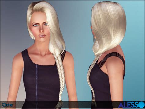 Cliche Dimensional Braid Hairstyle By Alesso Sims 3 Hairs