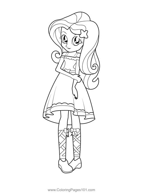 fluttershy human   pony equestria girls coloring page  kids