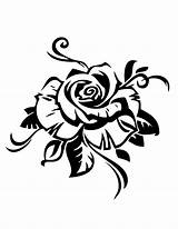 Rose Coloring Pages Line Tattoo Roses Clipart Designs Cliparts Tribal Stencil Printable Flower Gif sketch template