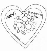 Coloring Grandparents Pages Happy Grandma Mothers Outline Printable Card Girls Print Flower Heart Color Getcolorings Grandparent sketch template