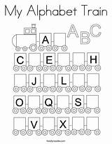 Alphabet Train Coloring Twistynoodle Pages Tracing Print Preschool sketch template
