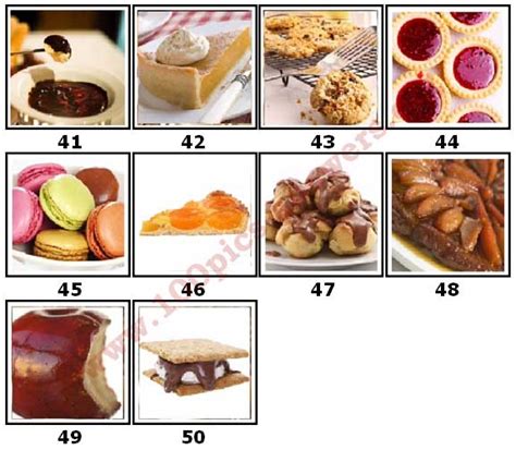 100 pics desserts level 41 50 answers 100 pics answers