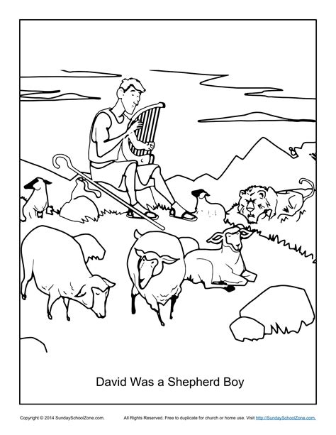 david   shepherd boy coloring page