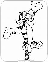Tigger Coloring Pages Bouncing Disneyclips sketch template