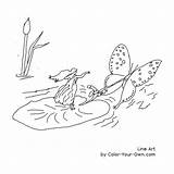 Pond Fairy Coloring Pages Color Butterfly Index sketch template