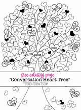 Coloring Conversation Tree Heart Pages Valentine Adult Printables Hearts Color Enough Simple Also Great But Create Createcrafts Corkboard Hang Kiddos sketch template