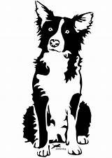 Collie Border Clipart Svg Tattoo Dog Silhouette Outline Drawing Kelpie Cliparts Bearded Stencil Borders Stencils Silhouettes Line Animal Google Designs sketch template