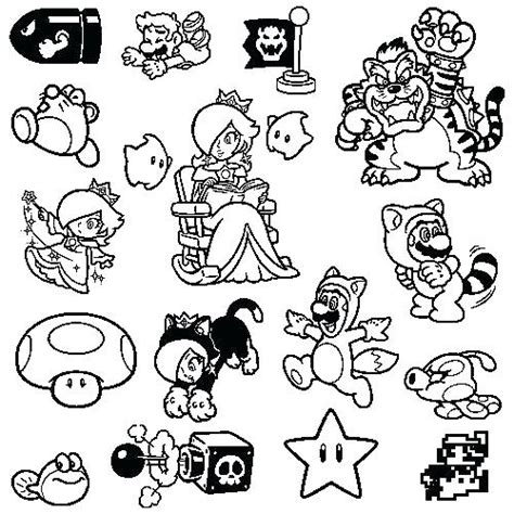 mario coloring page images