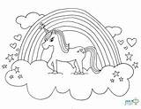 Unicorn Coloring Magical Sheet Kids Created sketch template