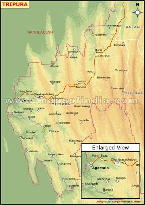 Tripura Elevation Map