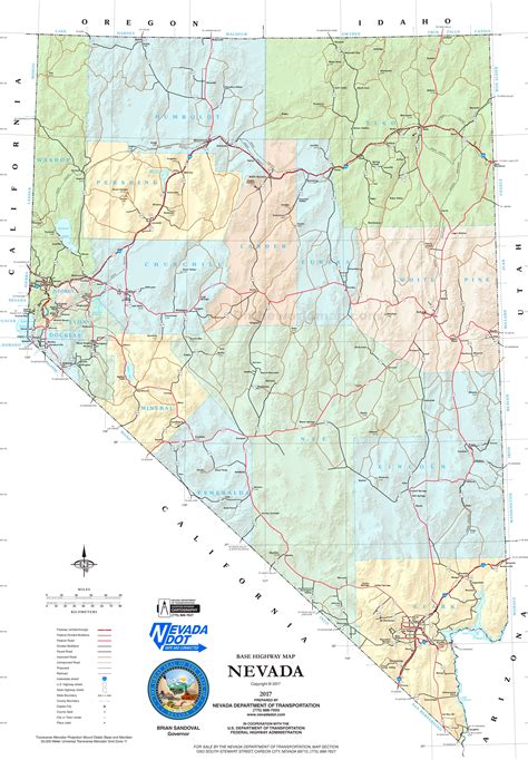 detailed road map  nevada ontheworldmapcom